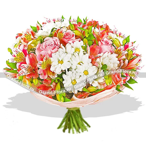 Микс из хризантем и роз - Богемская рапсодия(акционное предложение)